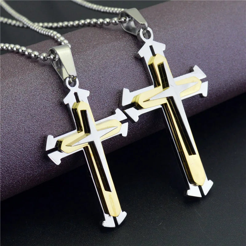 Cross Necklaces Unisex Stainless Steel Chain Pendant Necklace