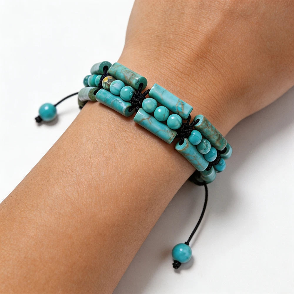 Handmade Woven 4mm Natural Stone Bracelets Emperor Beaded Adjustable
