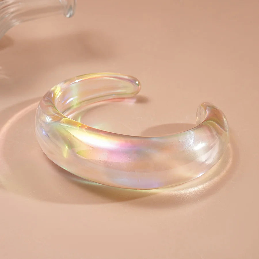 Transparent Colorful Acrylic Opening Bangle