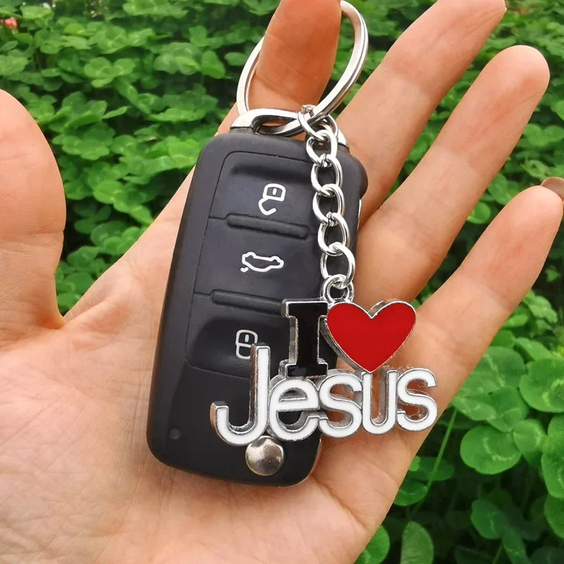 "I Love Jesus" Keychains Metal