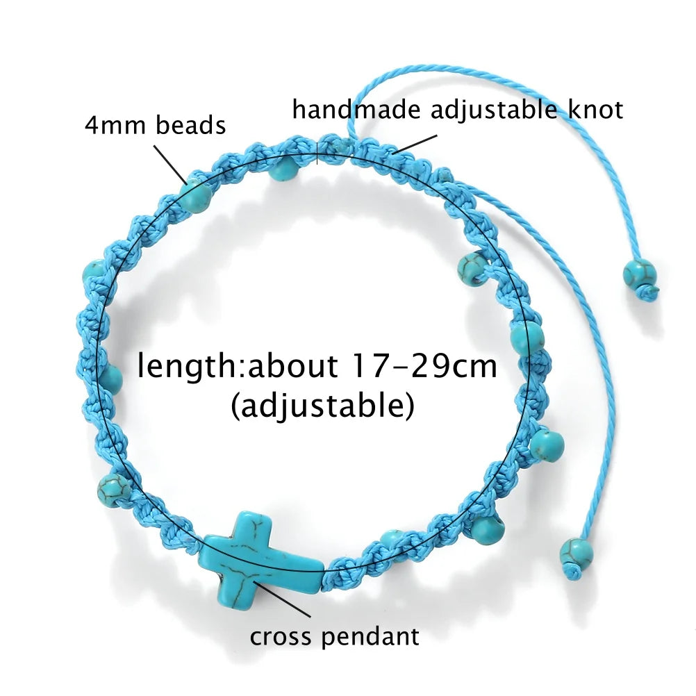 Jesus Pendant Rope Chain Bracelets 4 Colors