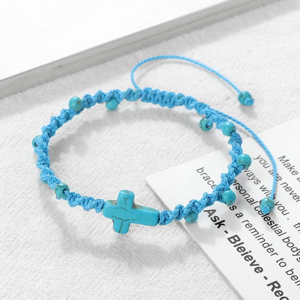 Jesus Pendant Rope Chain Bracelets 4 Colors