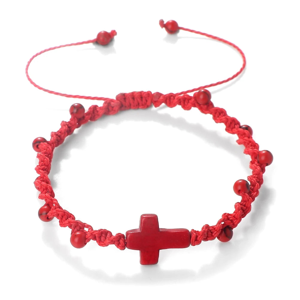 Jesus Pendant Rope Chain Bracelets 4 Colors