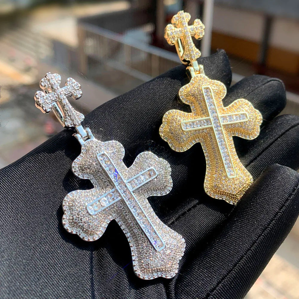 New Iced Out Cross Pendants and Coordinating Chain Options