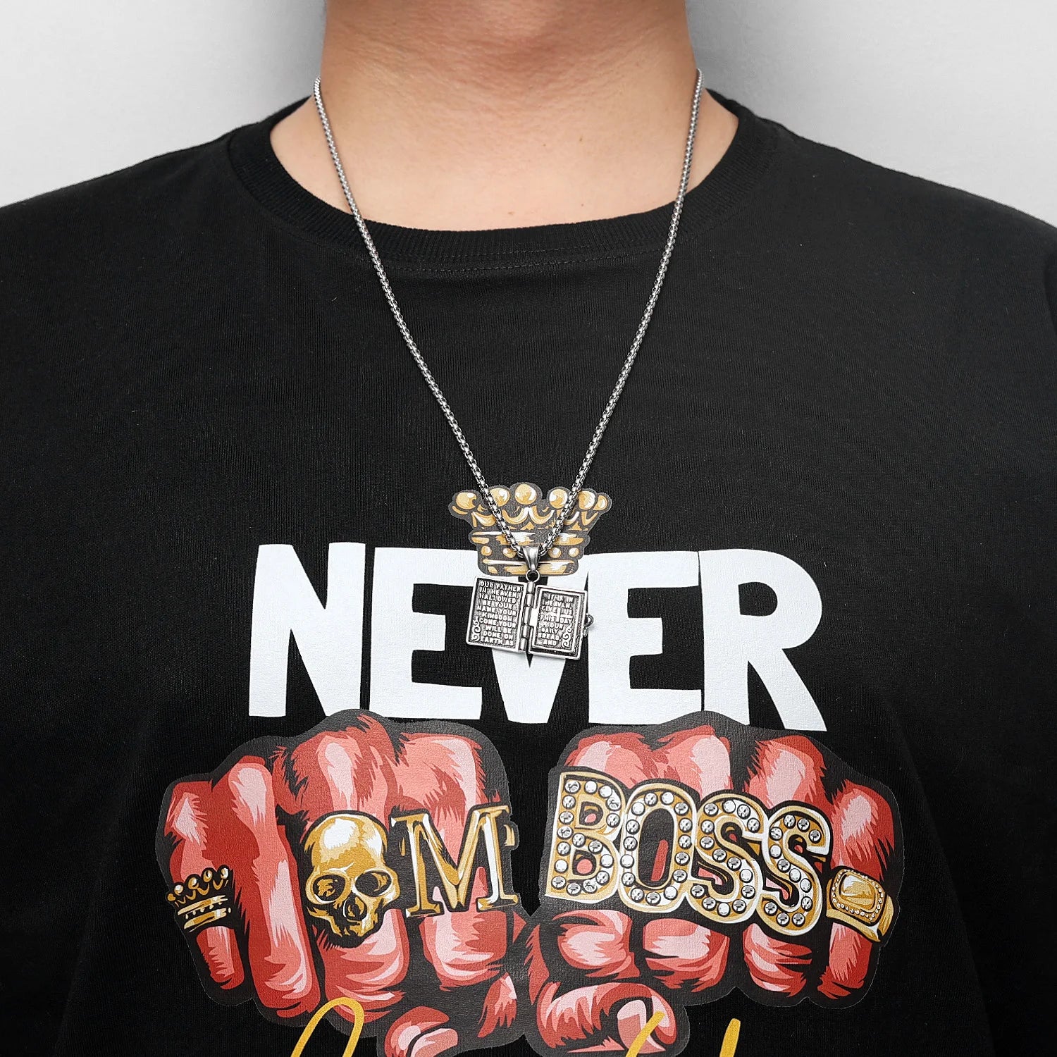 Holy Bible Can Be Opened Stainless Steel Necklace