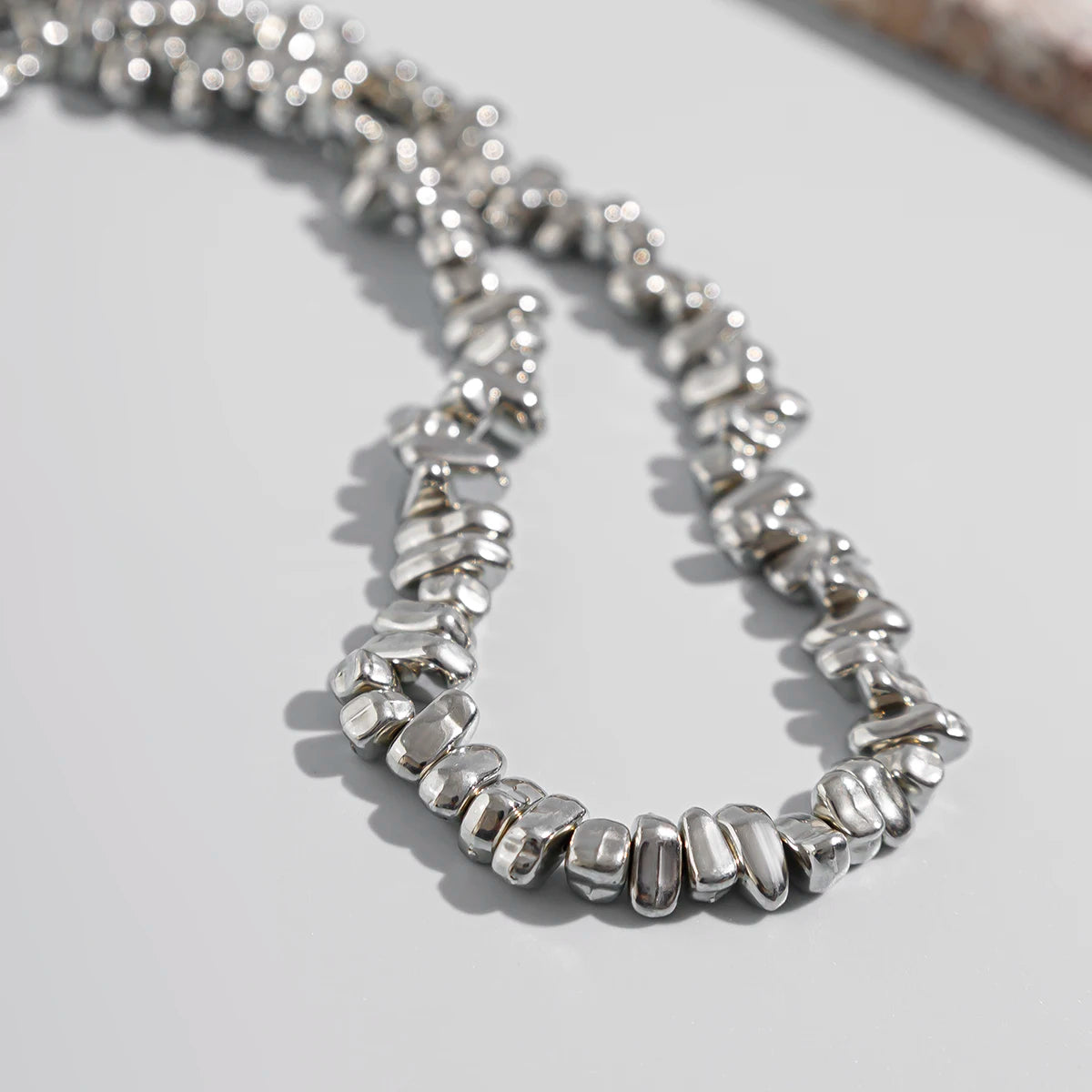 2Pcs/Set Creative Irregular CCB Beads Cross Chain