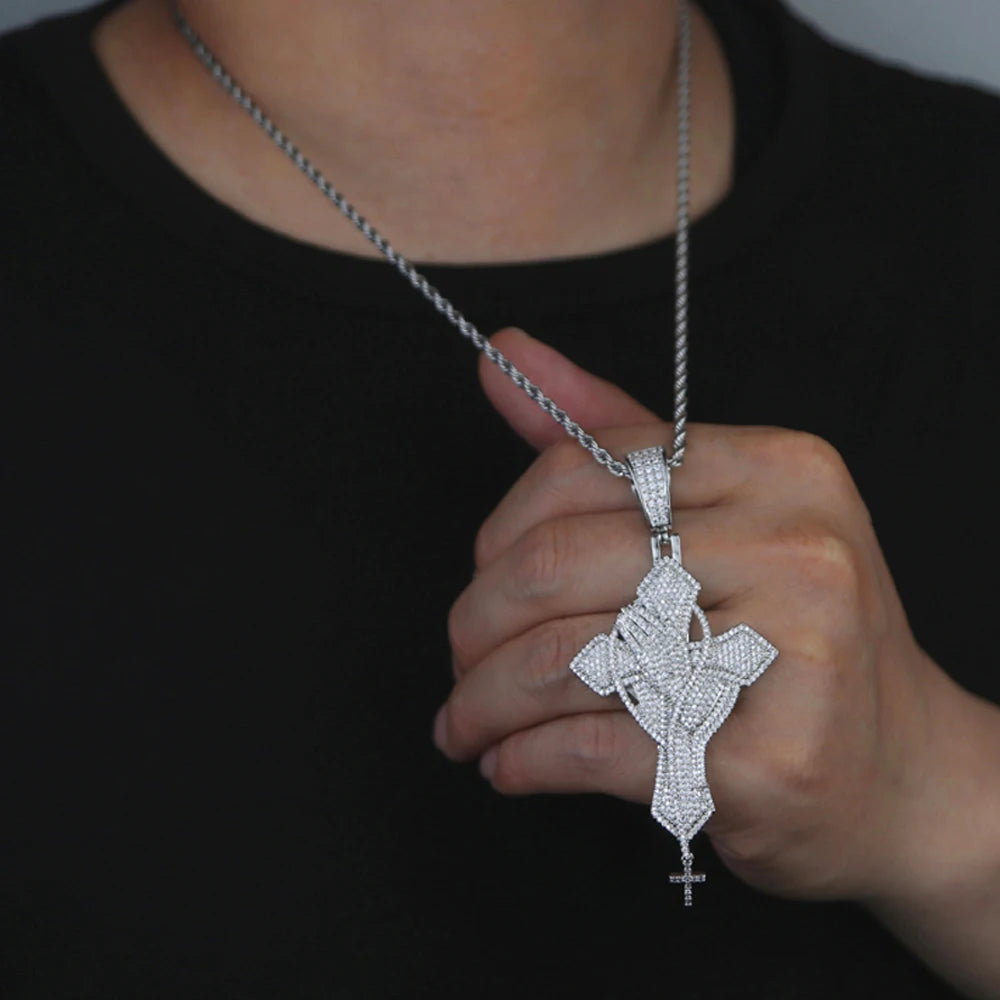 New Iced Out Cross Pendants and Coordinating Chain Options