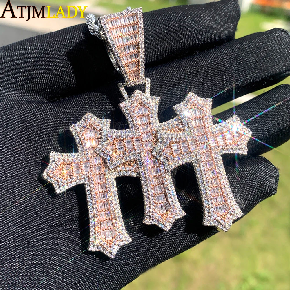 New Iced Out Cross Pendants and Coordinating Chain Options