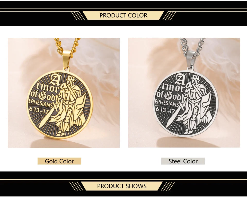 Armor of God Necklace Shield of Faith Ephesians 6:13