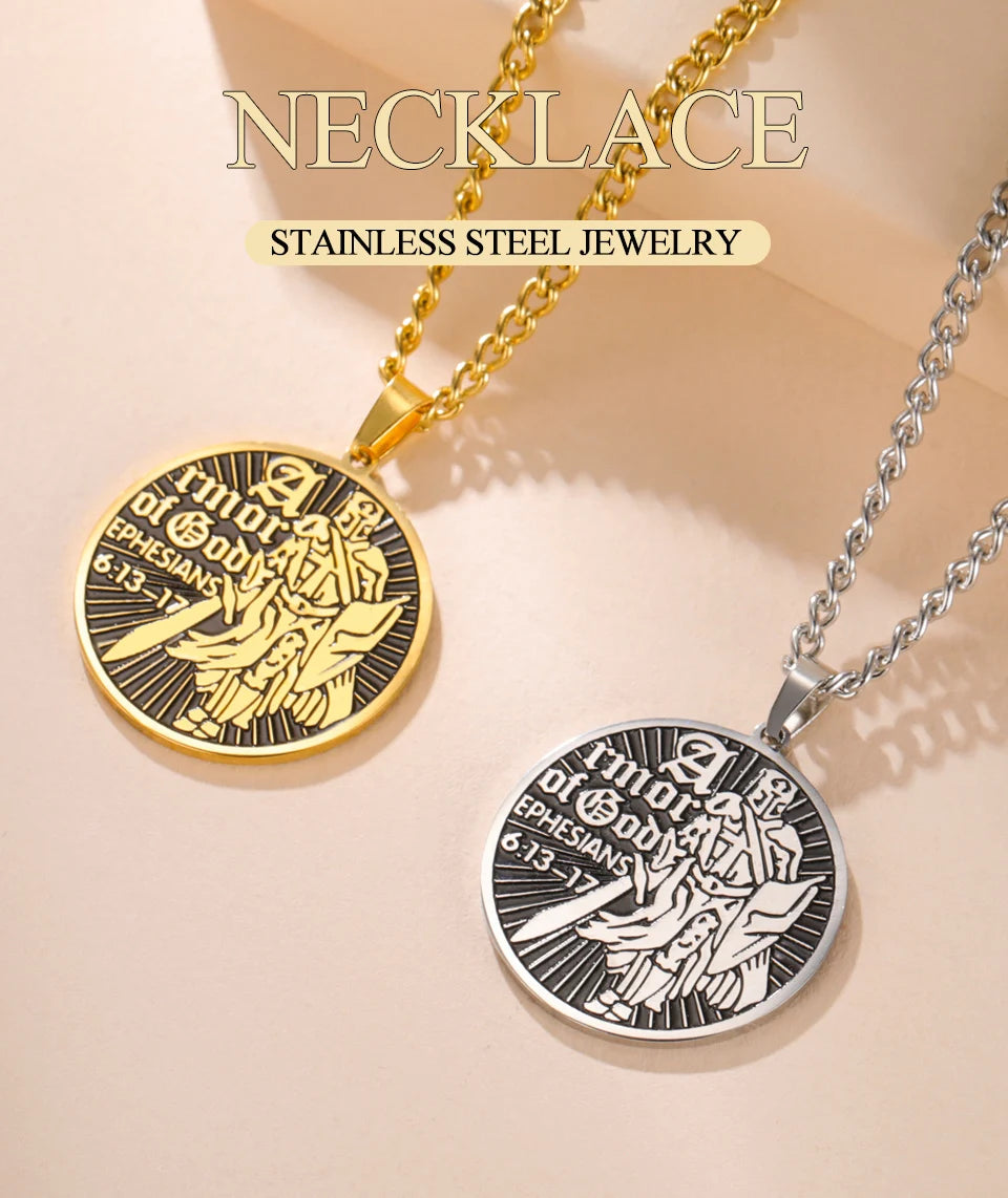 Armor of God Necklace Shield of Faith Ephesians 6:13