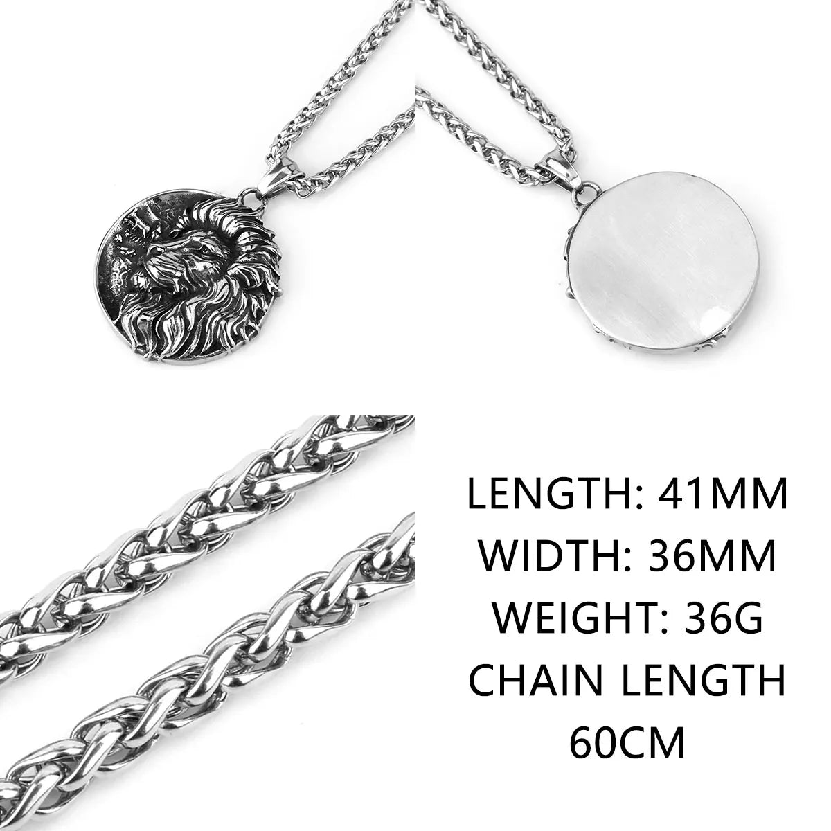 Stainless Steel Lion Necklace