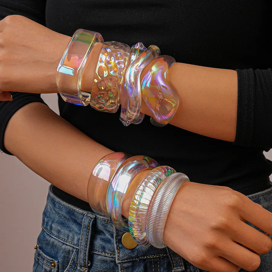 Transparent Colorful Acrylic Opening Bangle