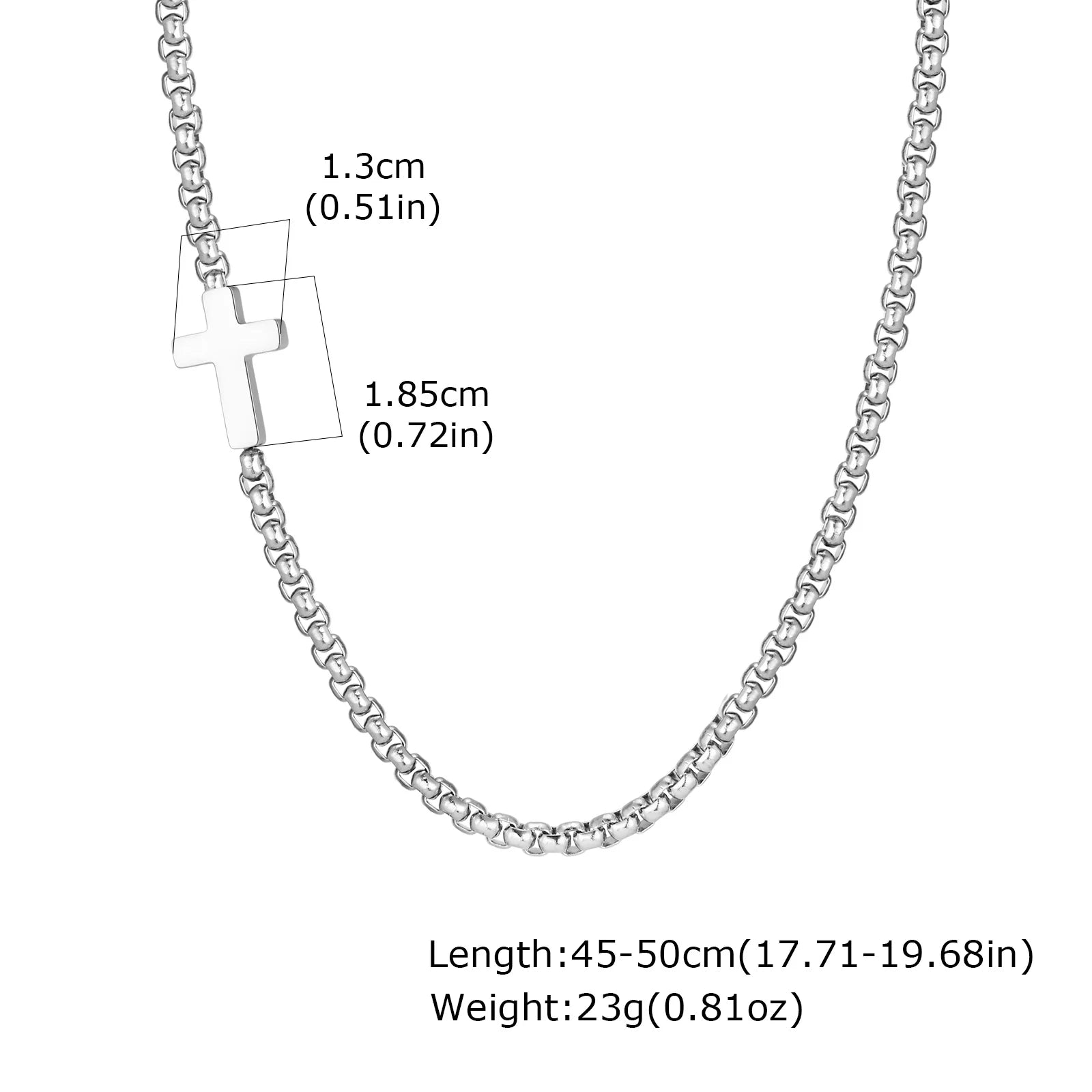 Sideway Cross Necklace Stainless Steel