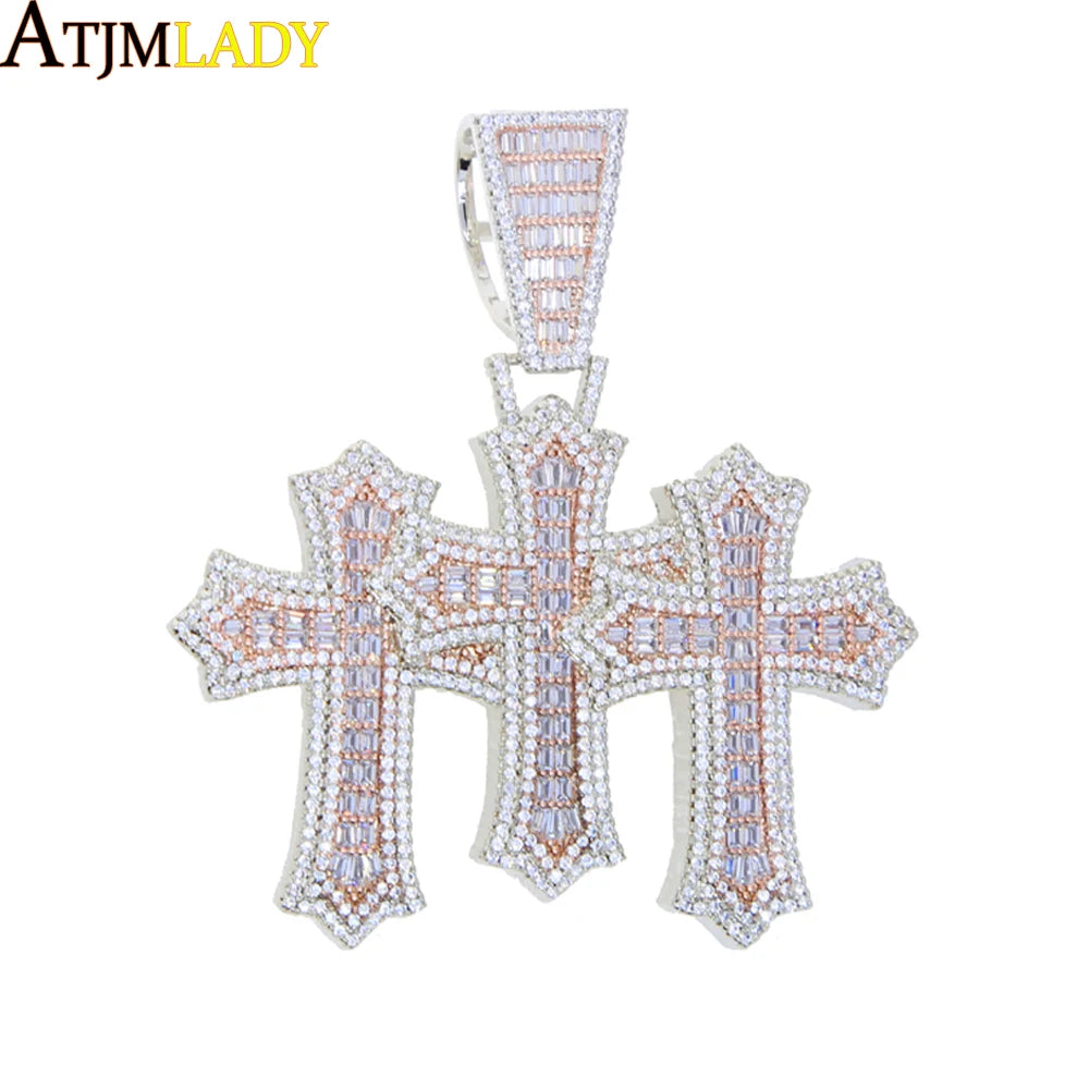 New Iced Out Cross Pendants and Coordinating Chain Options