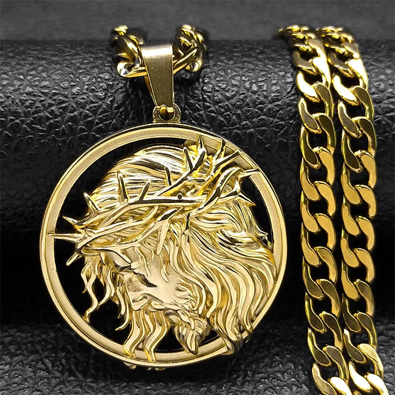 Jesus Crown of thorns Necklace Stainless Steel