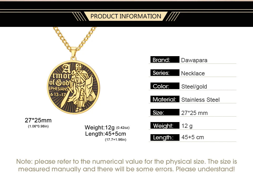 Armor of God Necklace Shield of Faith Ephesians 6:13