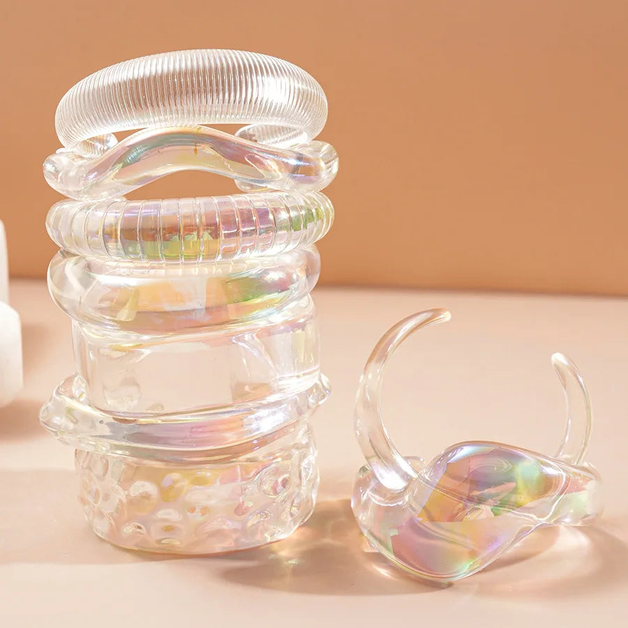 Transparent Colorful Acrylic Opening Bangle