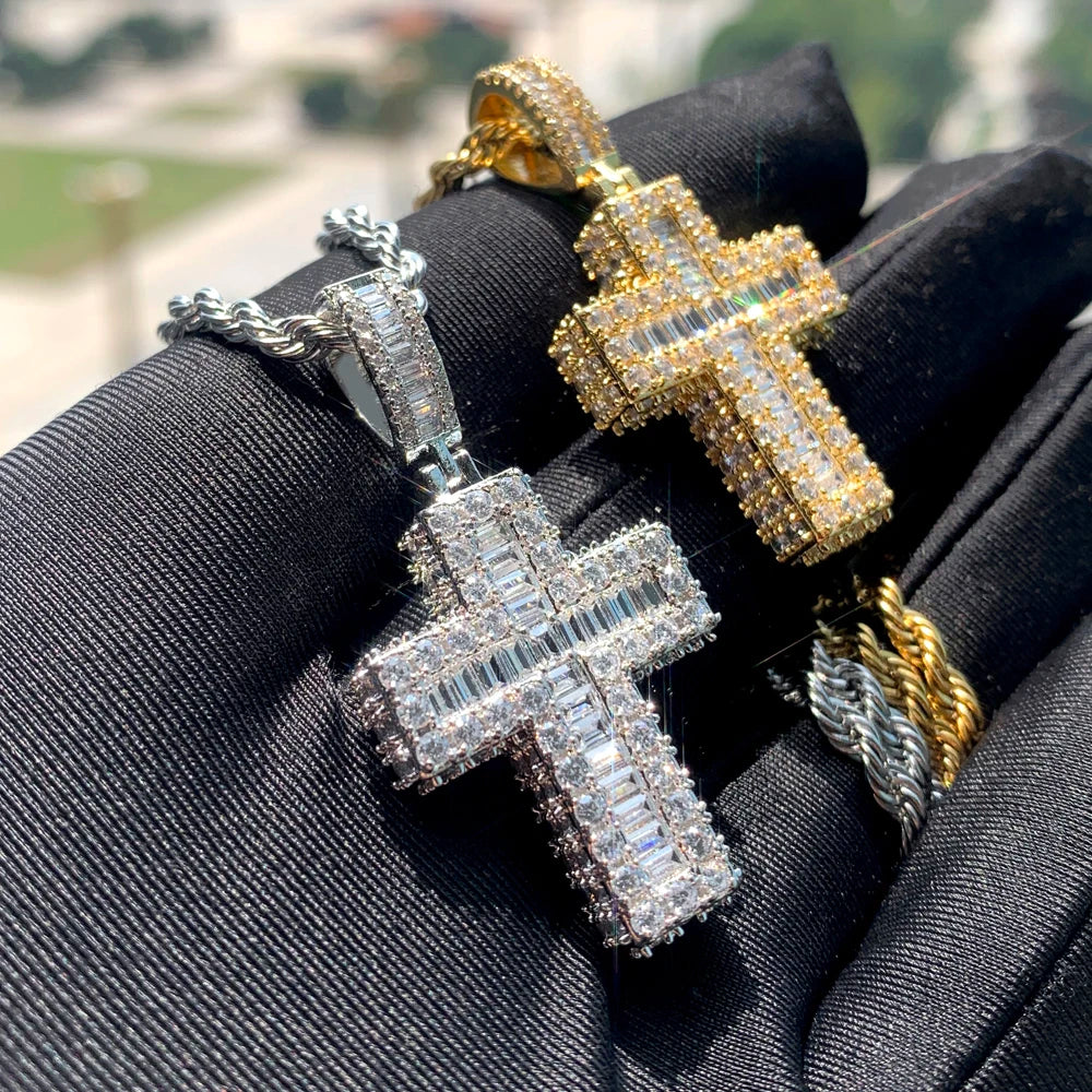 New Iced Out Cross Pendants and Coordinating Chain Options