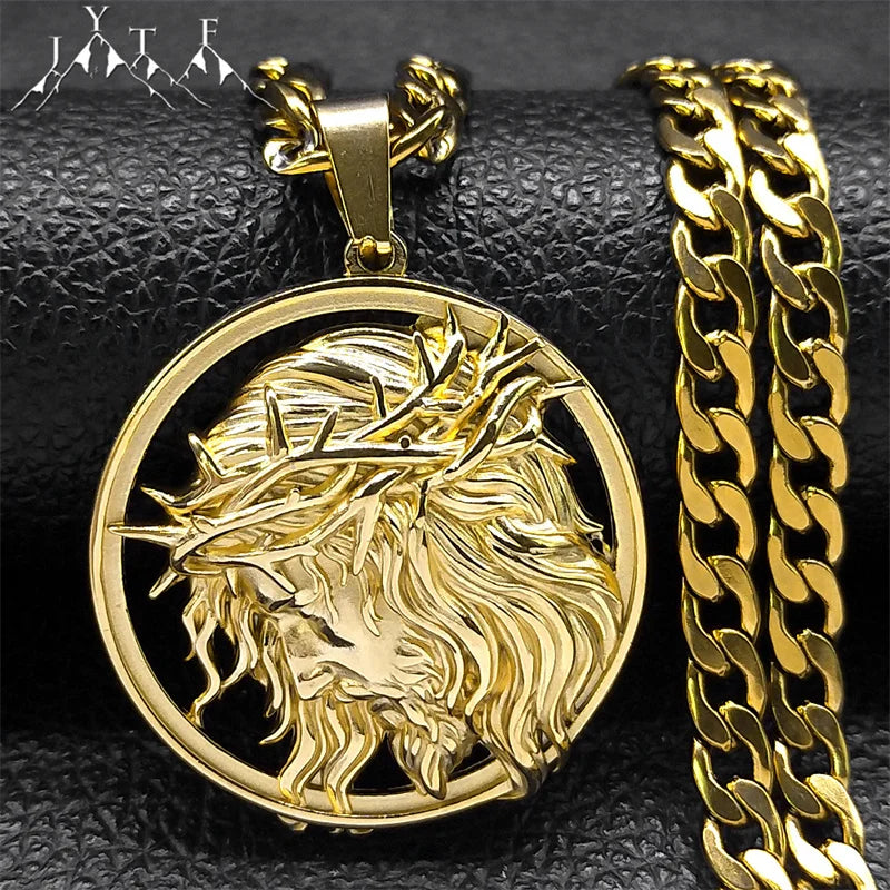 Jesus Crown of thorns Necklace Stainless Steel