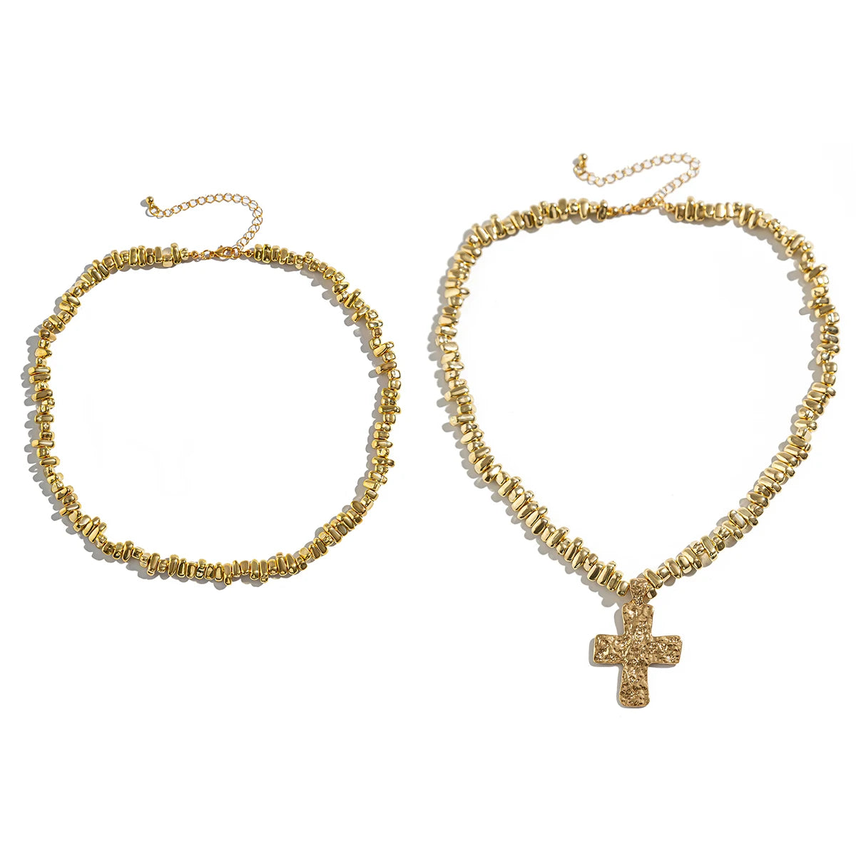 2Pcs/Set Creative Irregular CCB Beads Cross Chain