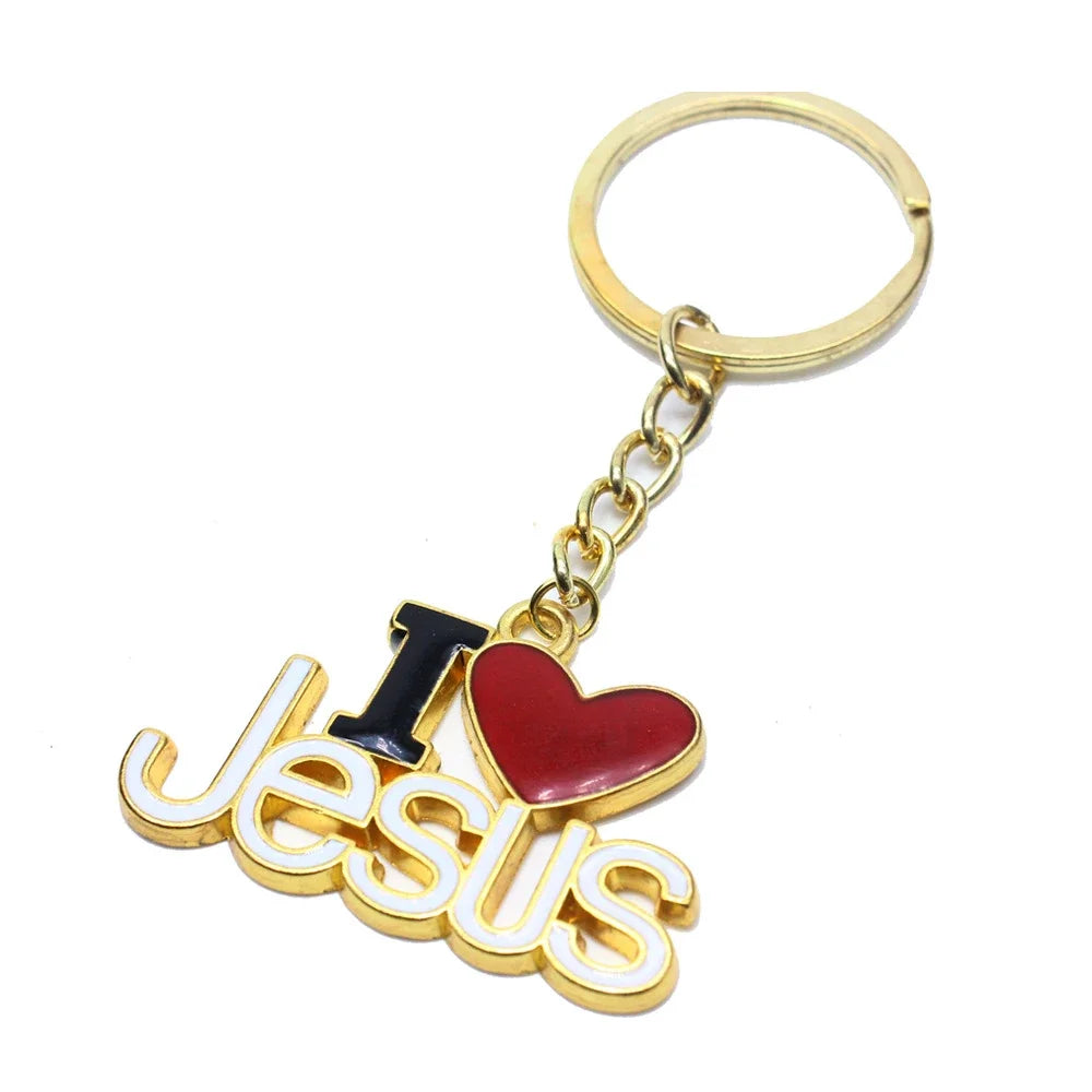 "I Love Jesus" Keychains Metal