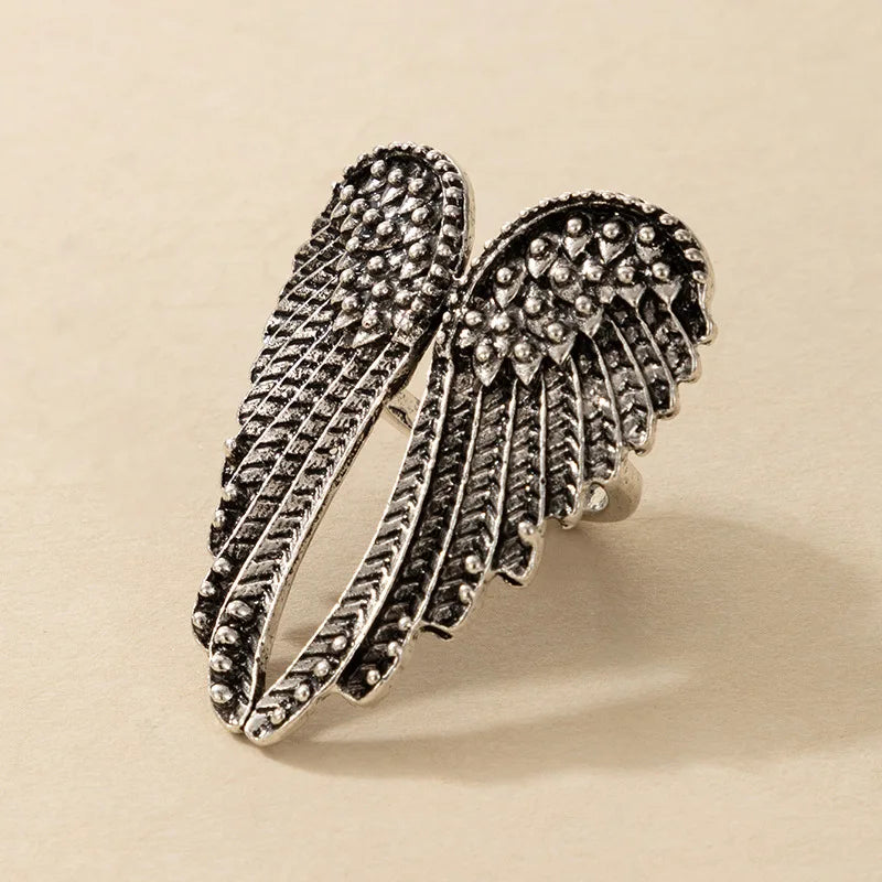 Retro Angel Wings Large Ring