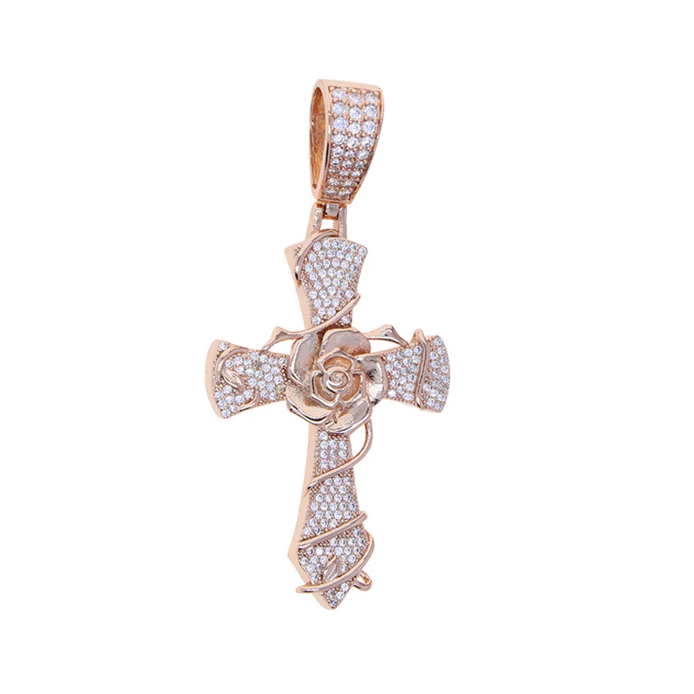 New Iced Out Cross Pendants and Coordinating Chain Options