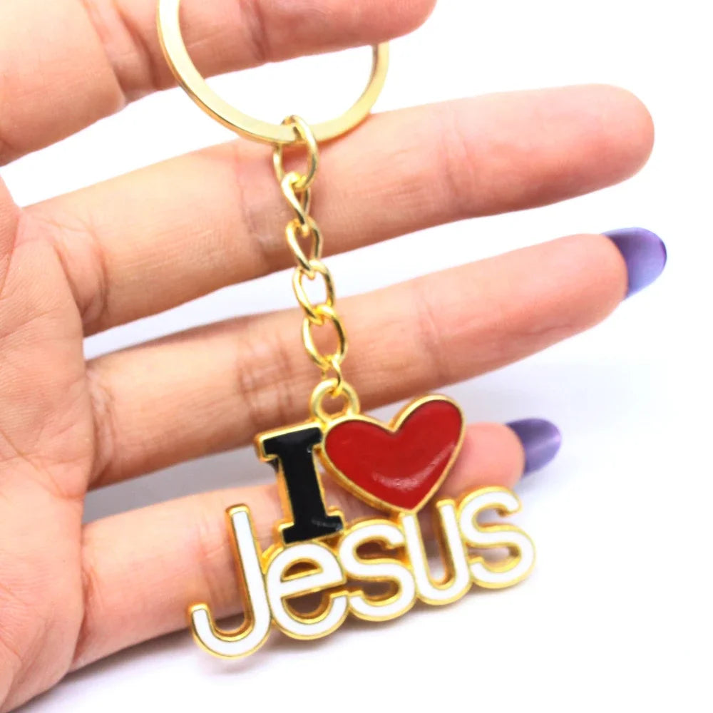 "I Love Jesus" Keychains Metal