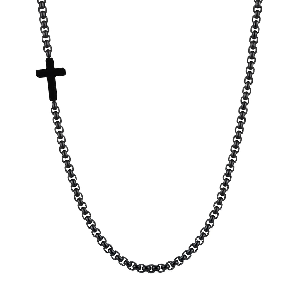 Sideway Cross Necklace Stainless Steel
