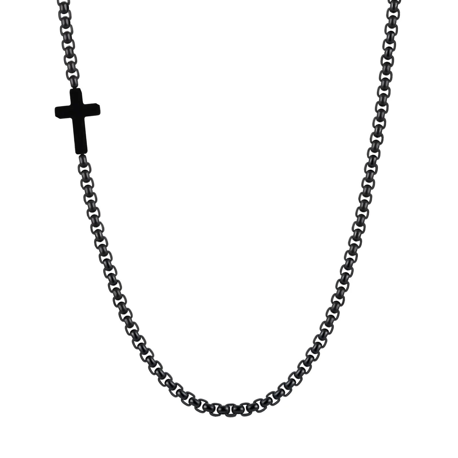 Sideway Cross Necklace Stainless Steel