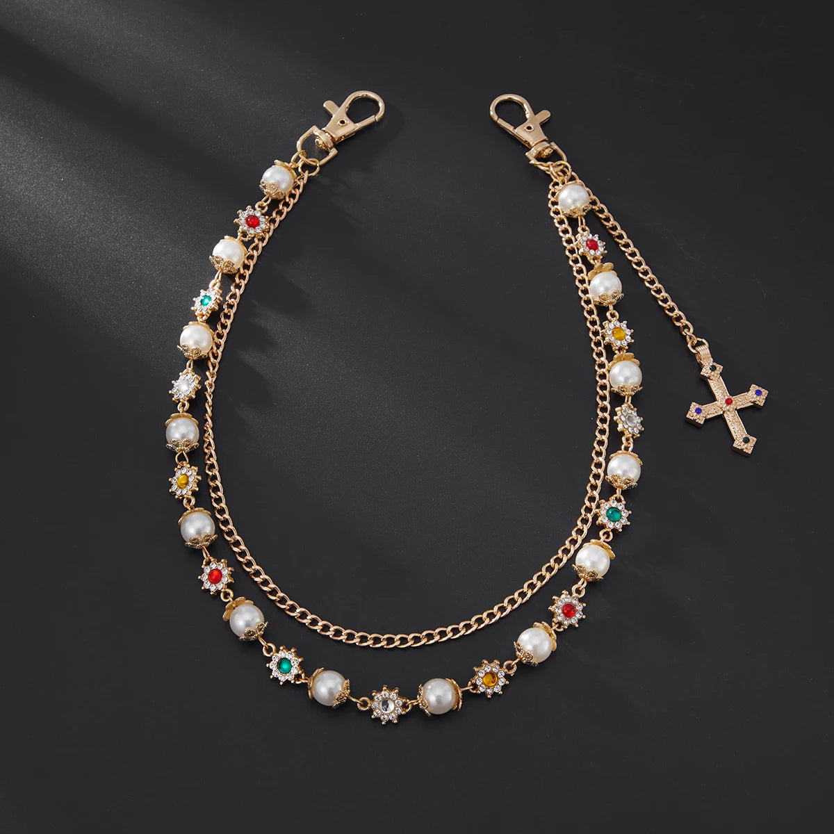 Punk Cross Jesus Pendant Keychain Belt