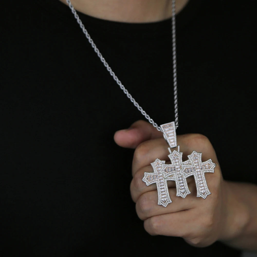New Iced Out Cross Pendants and Coordinating Chain Options