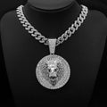 Hip Hop Big Lion Head Pendant Necklace Cuban Chain