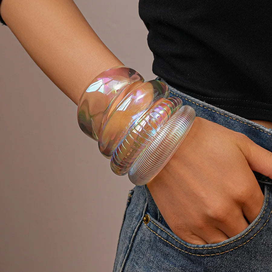 Transparent Colorful Acrylic Opening Bangle