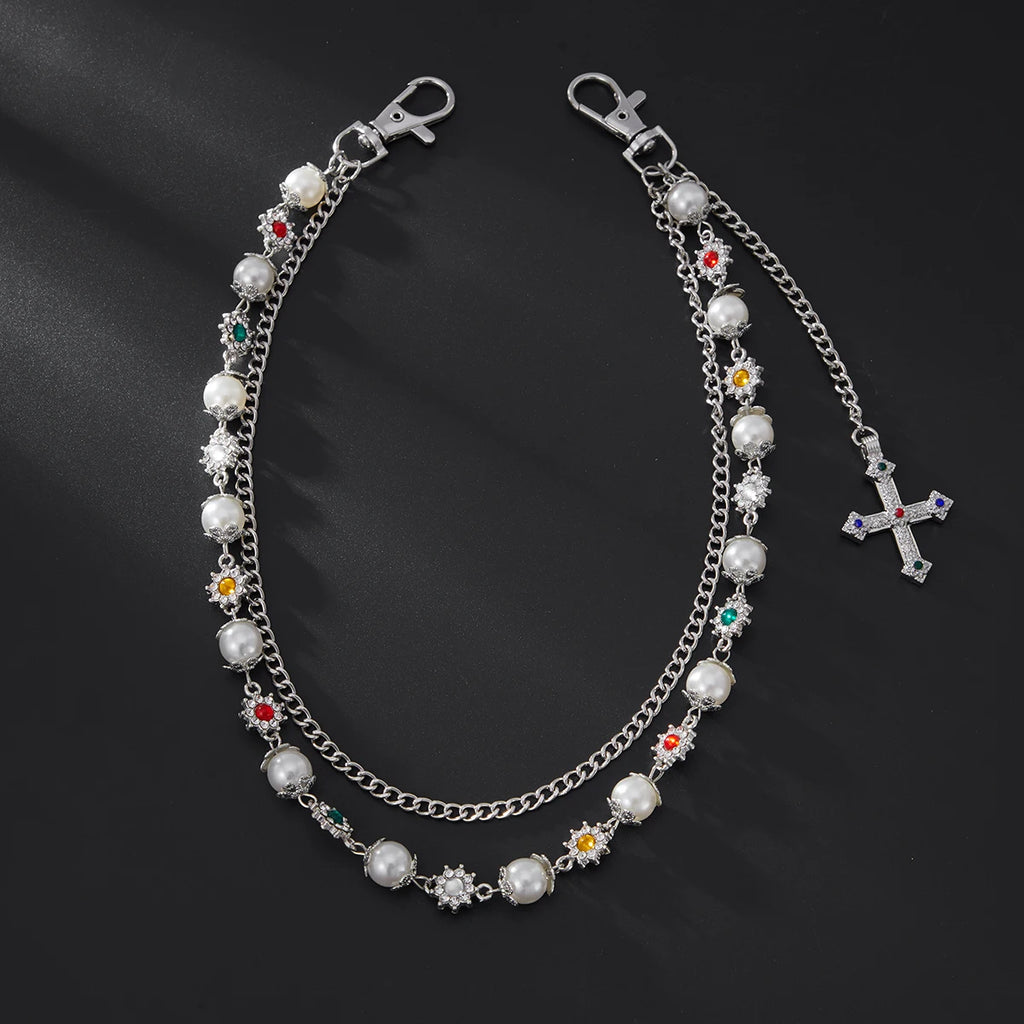 Punk Cross Jesus Pendant Keychain Belt