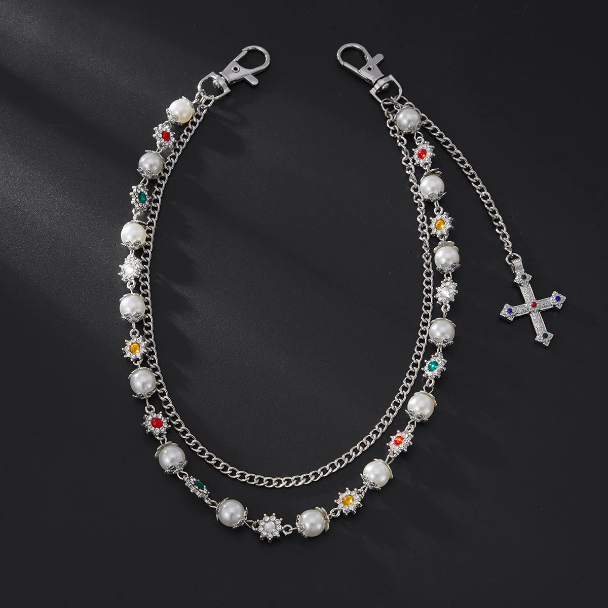 Punk Cross Jesus Pendant Keychain Belt