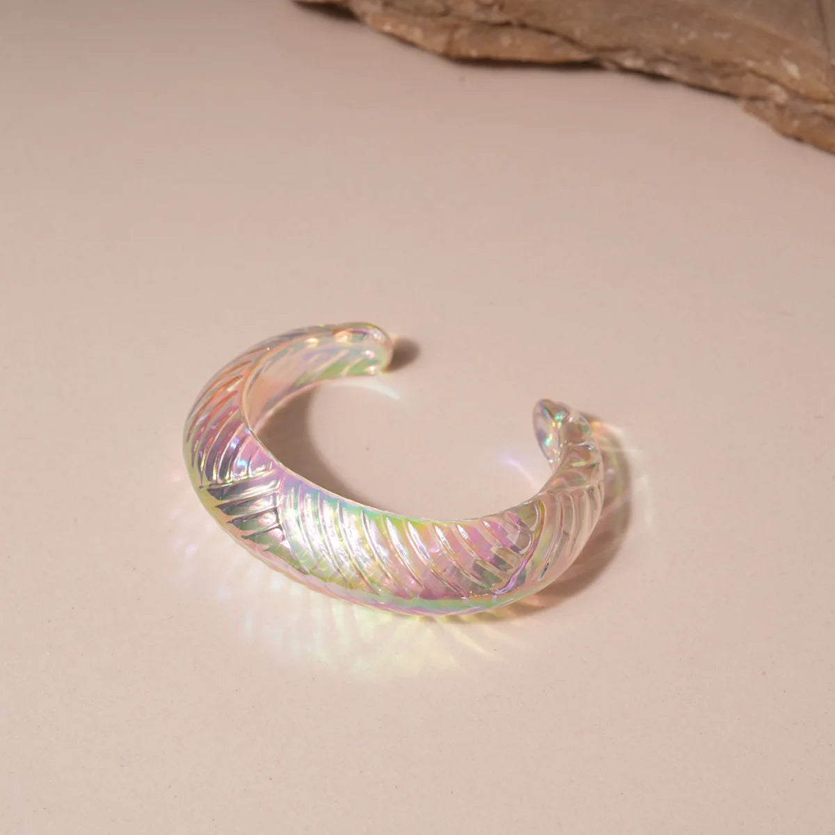 Transparent Colorful Acrylic Opening Bangle