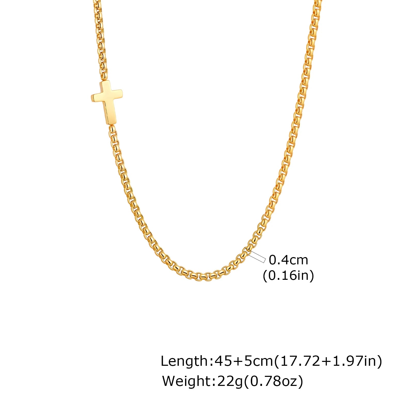 Sideway Cross Necklace Stainless Steel