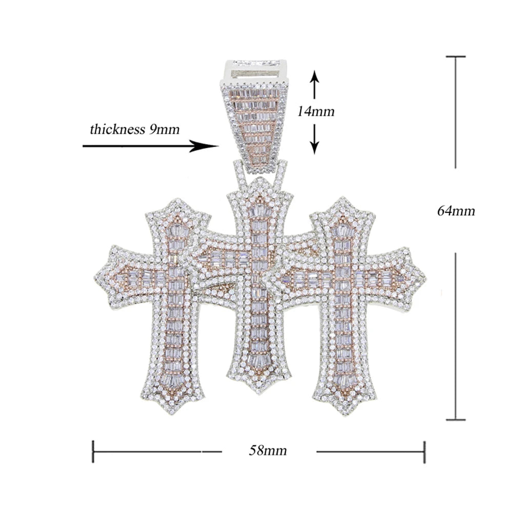 New Iced Out Cross Pendants and Coordinating Chain Options