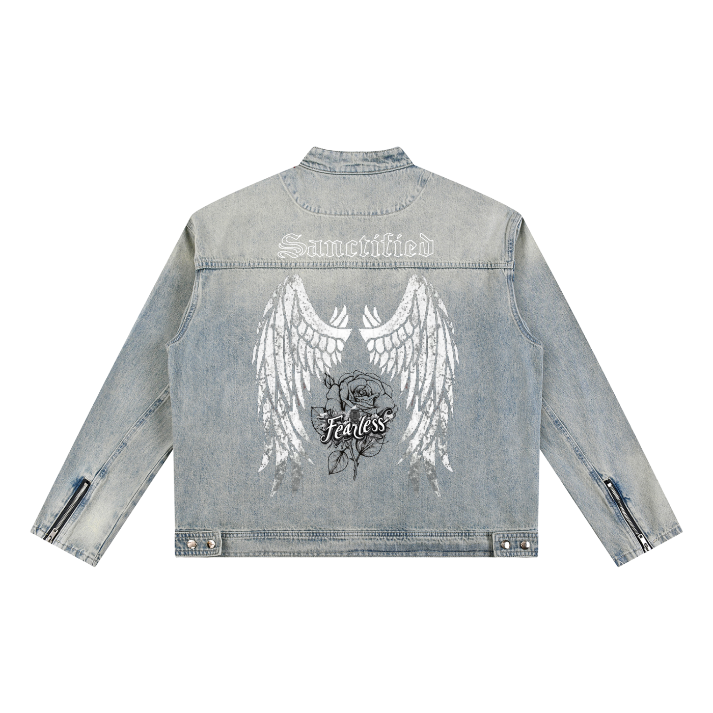 FEARLESS- Vintage Wash Zip Denim Jacket