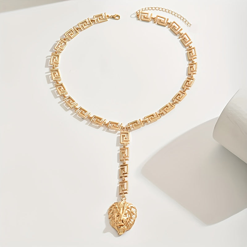 Lion Pendant Y-shaped NecklacE