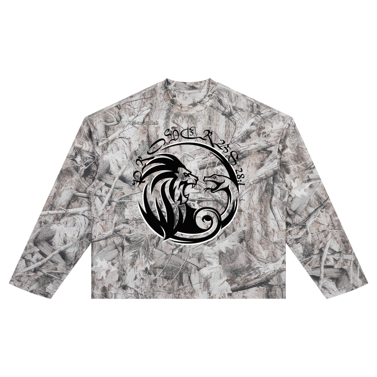 BOLD AS A LION- Unisex Tree Camo Waffle T-Shirt