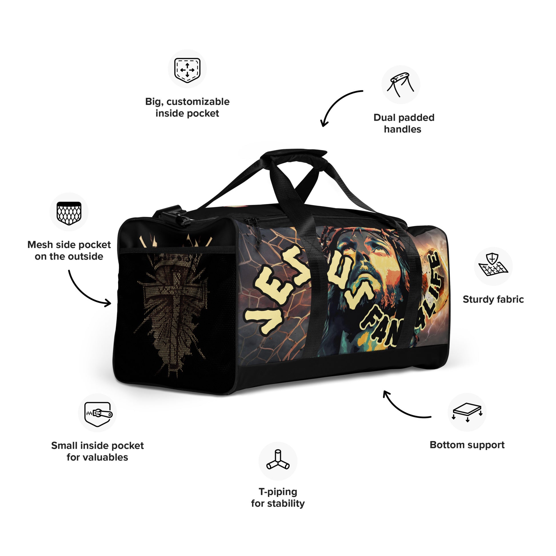 Jesus Fan 4Life- Soccer Duffle bag