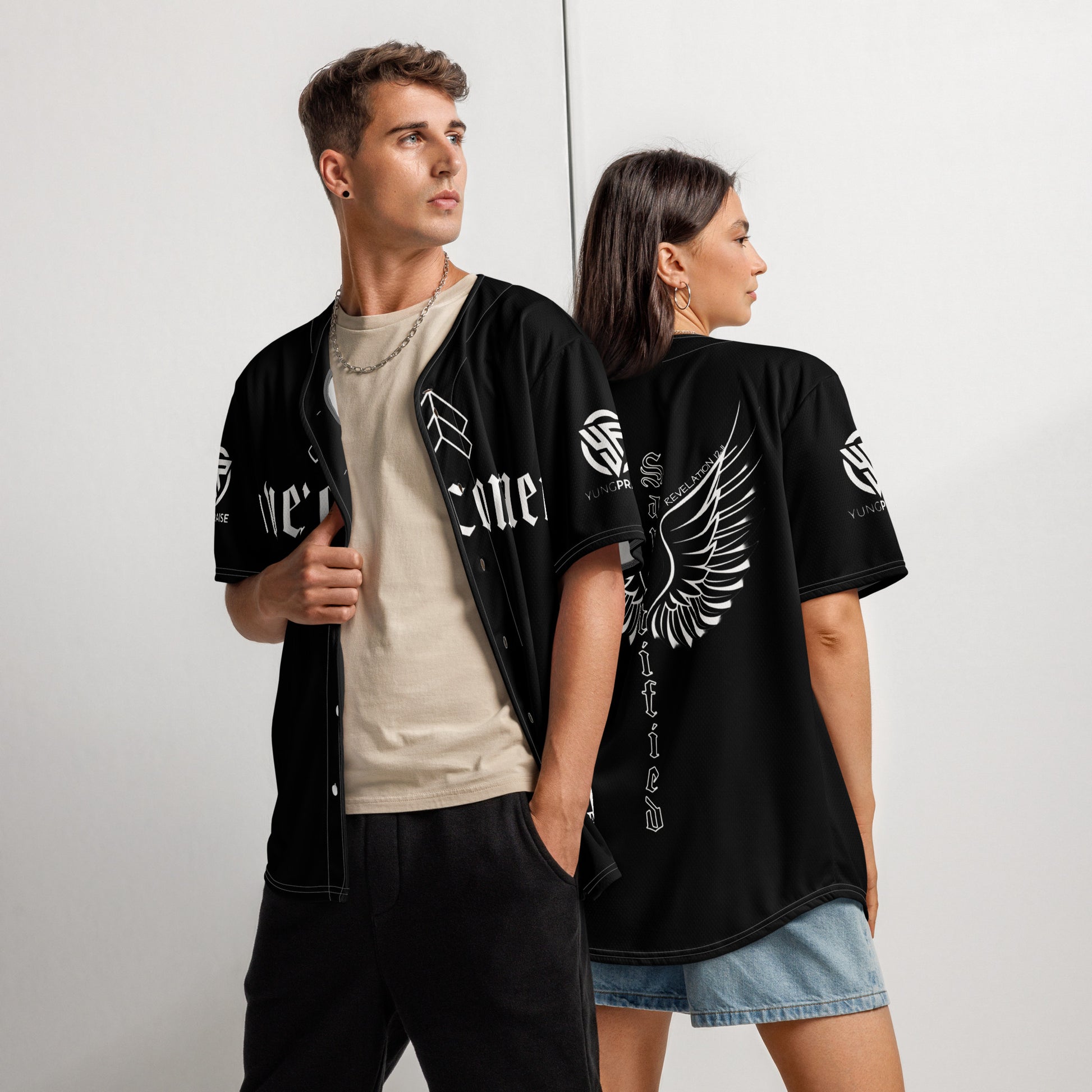 "OVERCOMER" CUSTOMIZED WITH YUNG PRAISE ONRY LOGO- Recycled baseball jersey, FREE SHIPPING