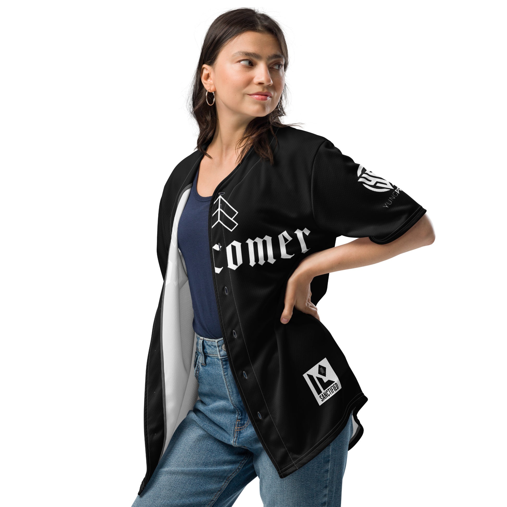 "OVERCOMER" CUSTOMIZED WITH YUNG PRAISE ONRY LOGO- Recycled baseball jersey, FREE SHIPPING
