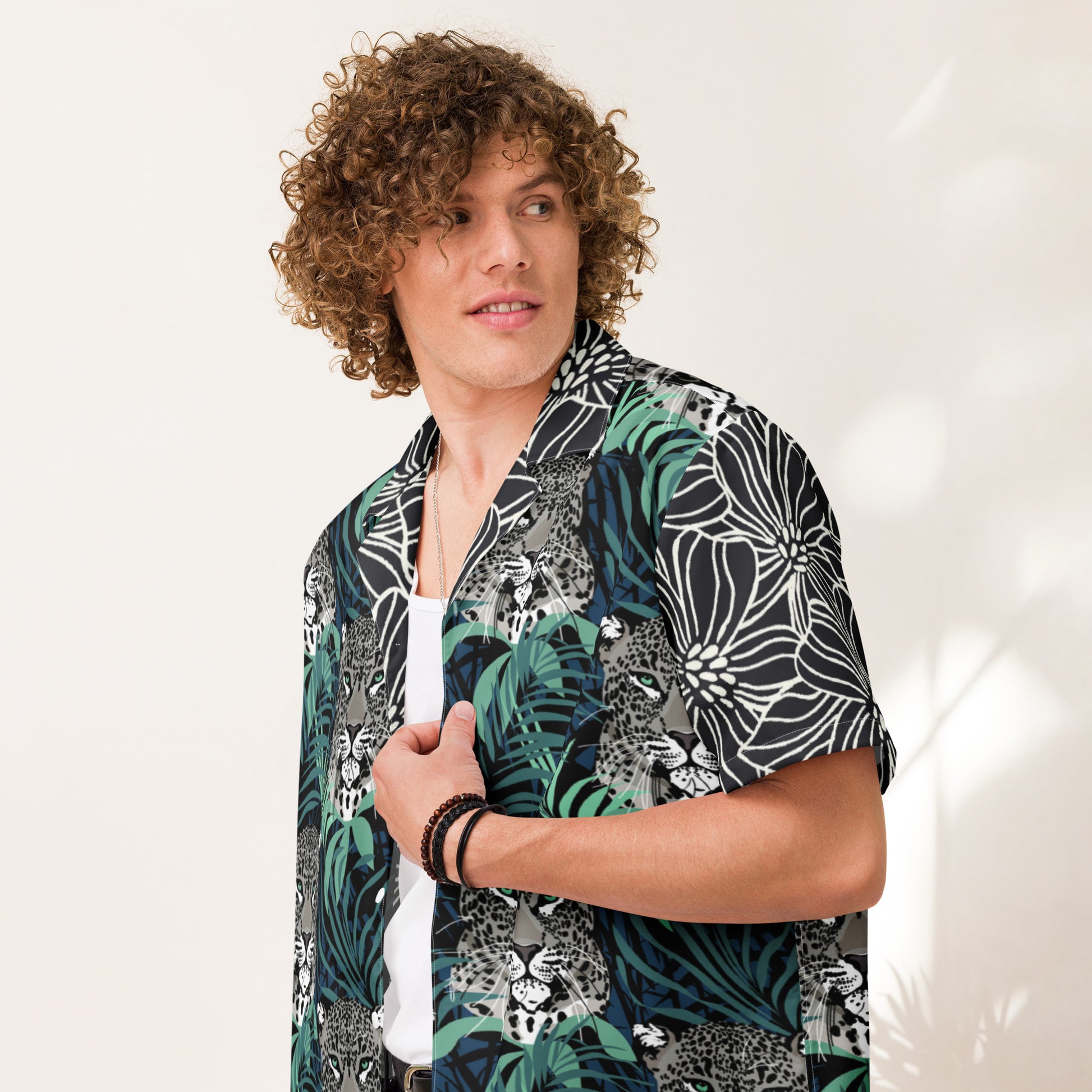 FEELIN' GOOD LEOPARD- Unisex button shirt