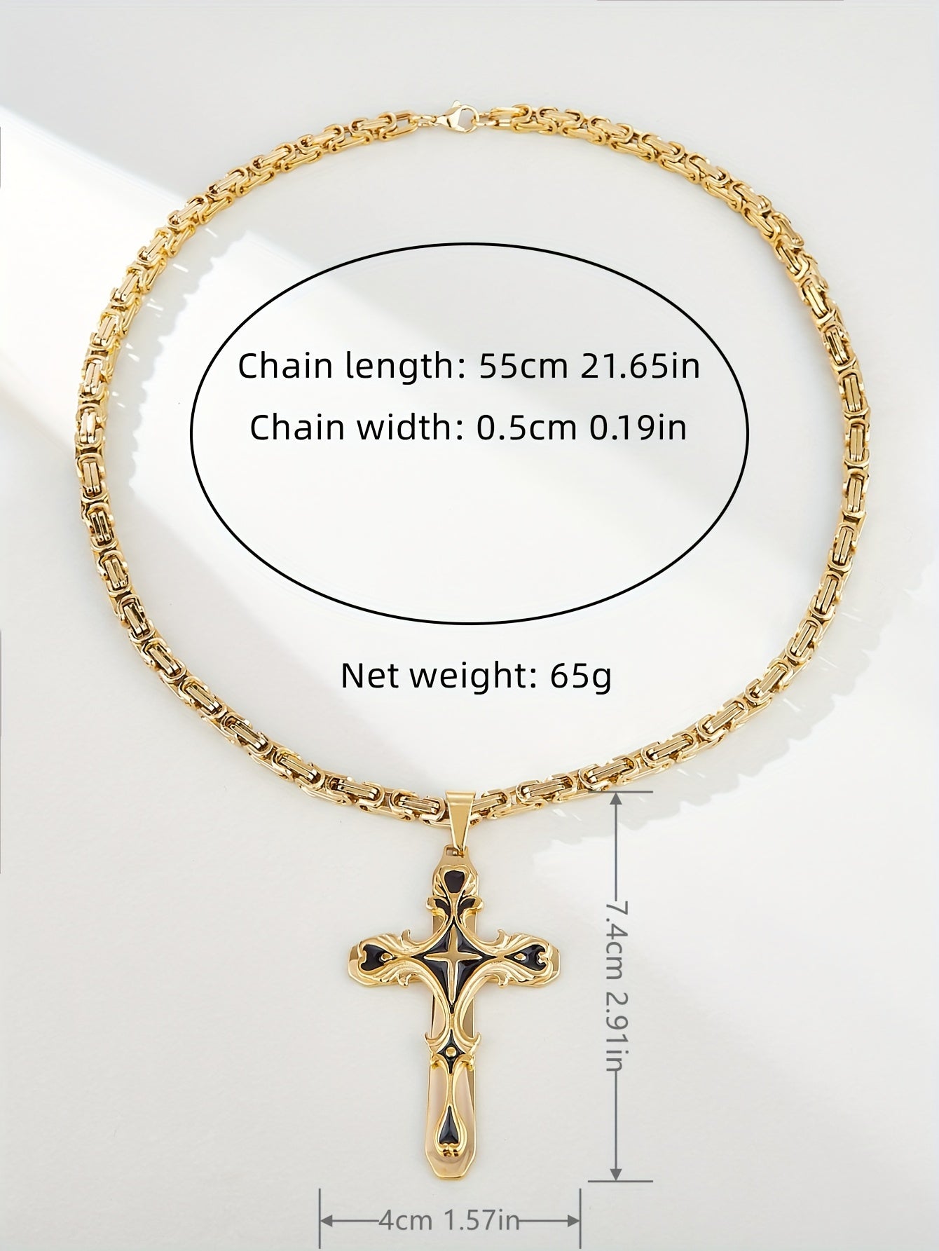 [Thickened Stainless Steel Cross Necklace] High Quality Thickened Stainless Steel Cross Necklace