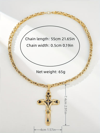 [Thickened Stainless Steel Cross Necklace] High Quality Thickened Stainless Steel Cross Necklace