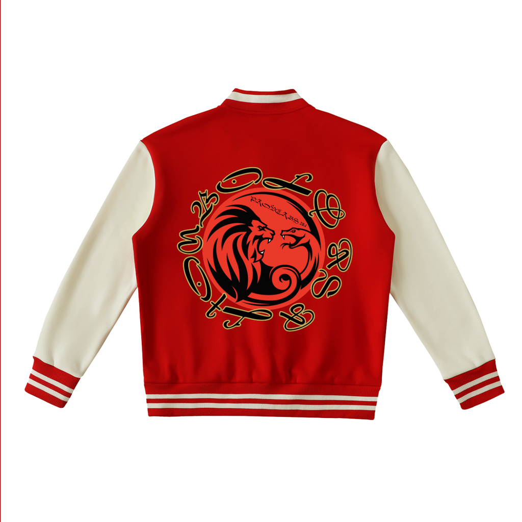 BOLD AS A LION- Two-Tone Fleeced Varsity Jacket