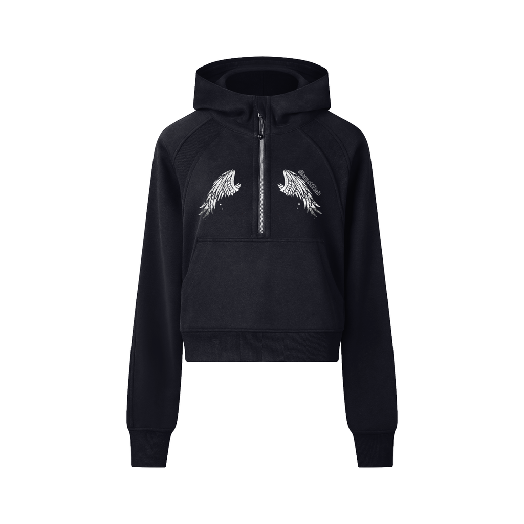 Fearless- Cropped Half-Zip Hoodie